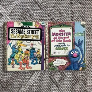 Vintage Sesame Street Little Golden Books Grover Together Book Lot of 2 1970s